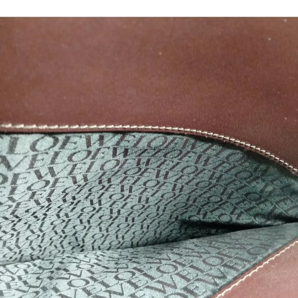 Loewe Bordeaux Leather Briefcase Business Bag